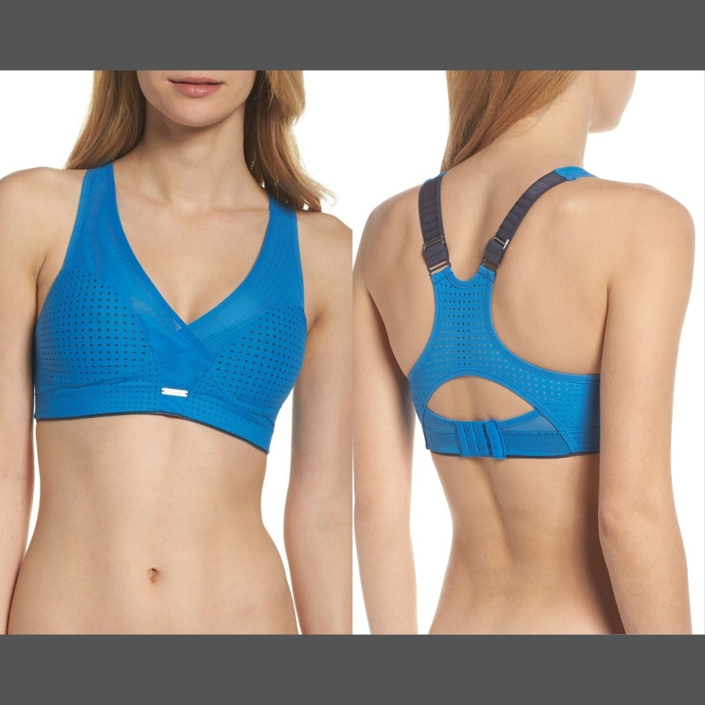 NWT Chantelle Intimates‎ Wireless Sports Bra Pacific Blue/Grey [SZ Small ]